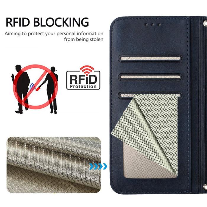 OEM - Samsung Galaxy A37 Plånboksfodral Konstläder RFID-Skydd - Blå