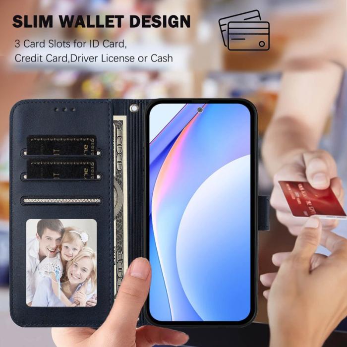 OEM - Samsung Galaxy A37 Plånboksfodral Konstläder RFID-Skydd - Blå