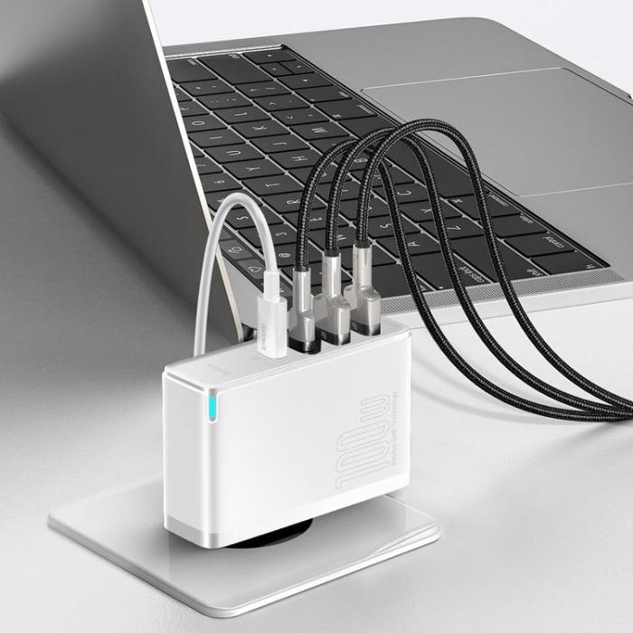 BASEUS - Baseus GaN2 Pro Fast Väggladdare USB Type-C 100W - Vit