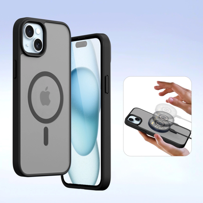 Dux Ducis - Dux Ducis iPhone 15 Plånboksfodral Lawa Läder - Svart