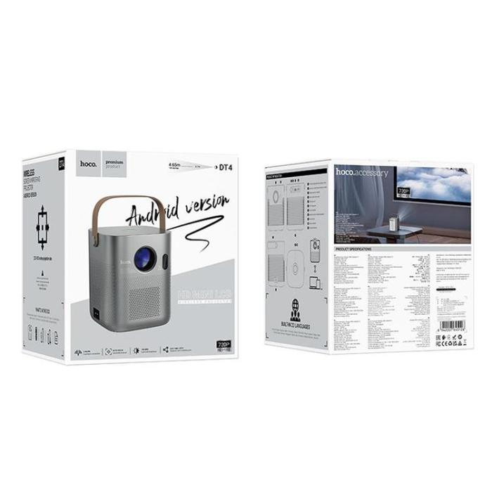 Hoco - Hoco Projektor med Android-Programvara Wi-Fi Bluetooth 720P DT4 - Grå