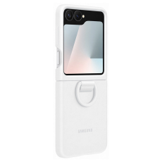 Samsung - Samsung Galaxy Z Flip 7 FE Mobilskal Silikon Ringhållare - Vit