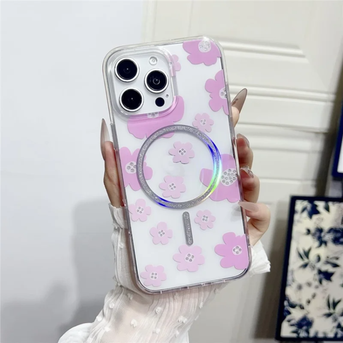 A-One Brand - iPhone 16 Pro Mobilskal MagSafe Laser Floral