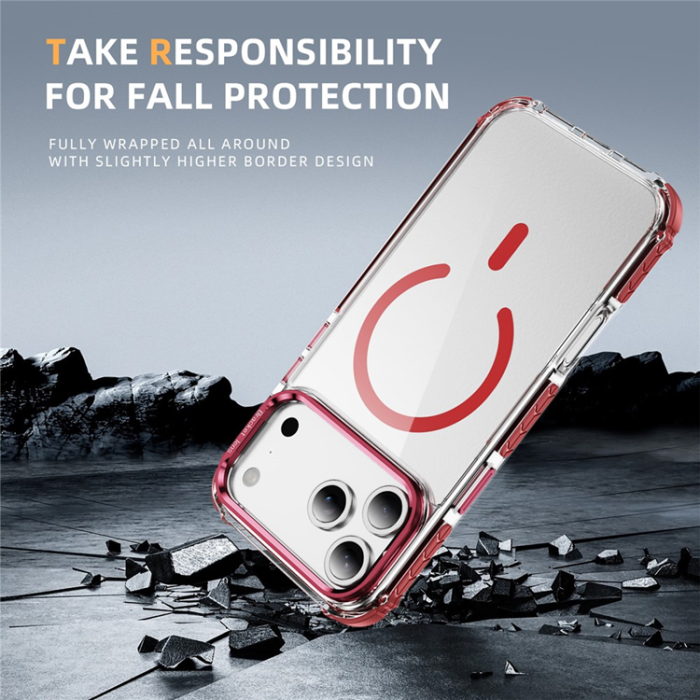 A-One Brand - iPhone 17 Pro Mobilskal MagSafe Kickstand - Röd