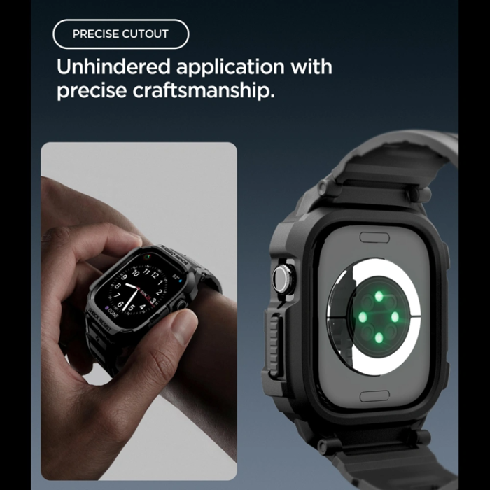 Spigen - Spigen Armband För Apple Watch 12 (46mm) Rugged Armor Pro - Matte Svart