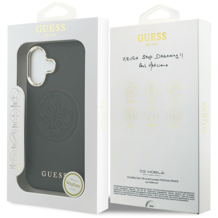 Guess - Guess Mobilskal För iPhone 17 MagSafe Perforated 4G - Svart