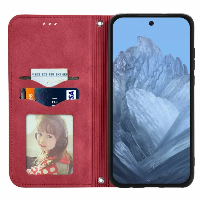 A-One Brand - Google Pixel 10/10 Pro Plånboksfodral Retro - Röd