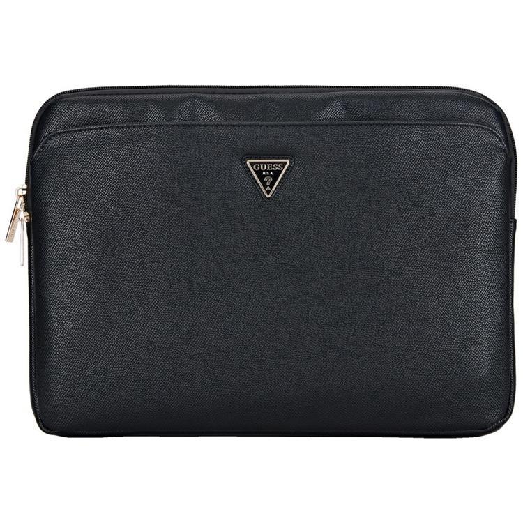 Guess Datorfodral 14"""" Grained Zipper Triangle Logo - Svart | 2353 | AlltMobil