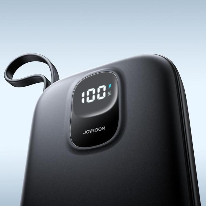 Joyroom - Joyroom Powerbank 10000mAh 22.5W med Inbyggd USB-C-kabel JR-PBF17 - Svart