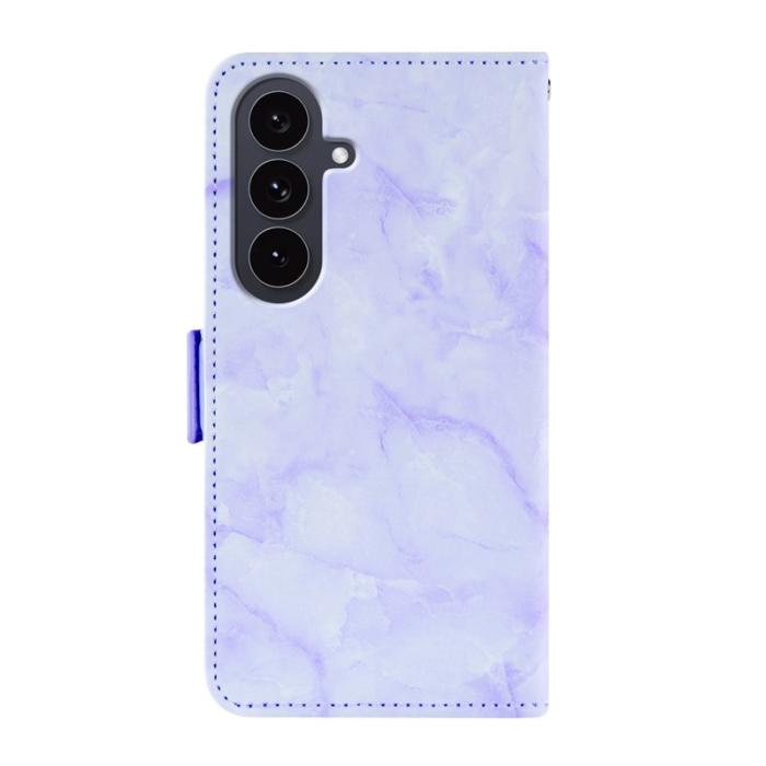 OEM - Samsung Galaxy S26 Plånboksfodral Marmor Mönster Dubbel Magnetlås - Lila