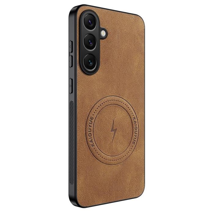 WANLONFENG - WANLONFENG Mobilskal till Samsung Galaxy S26 Nappa Textur Plast SD1 - Brun