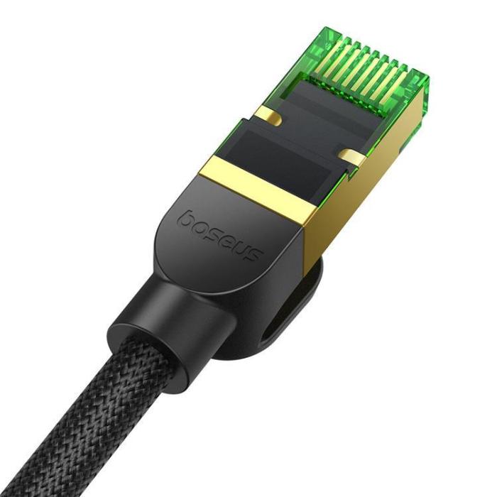 BASEUS - Baseus Nätverkskabel cat. 40Gbps 8m - Braided Svart