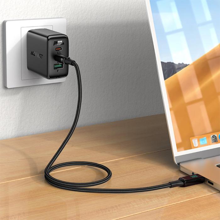 Acefast - Acefast USB-C till USB-C 100W 2m - Svart