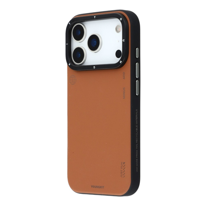 YOUNGKIT - YOUNGKIT iPhone 17 Pro Mobilskal MagSafe PU-Läder - Bronze