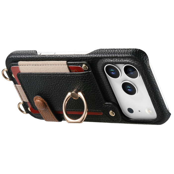 A-One Brand - iPhone 17 Pro Max Mobilskal med Korthållare Ring Kickstand