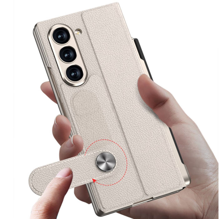 GKK - GKK Galaxy Z Fold 7 Plånboksfodral Pennfack Med Härdat Glas - Grön