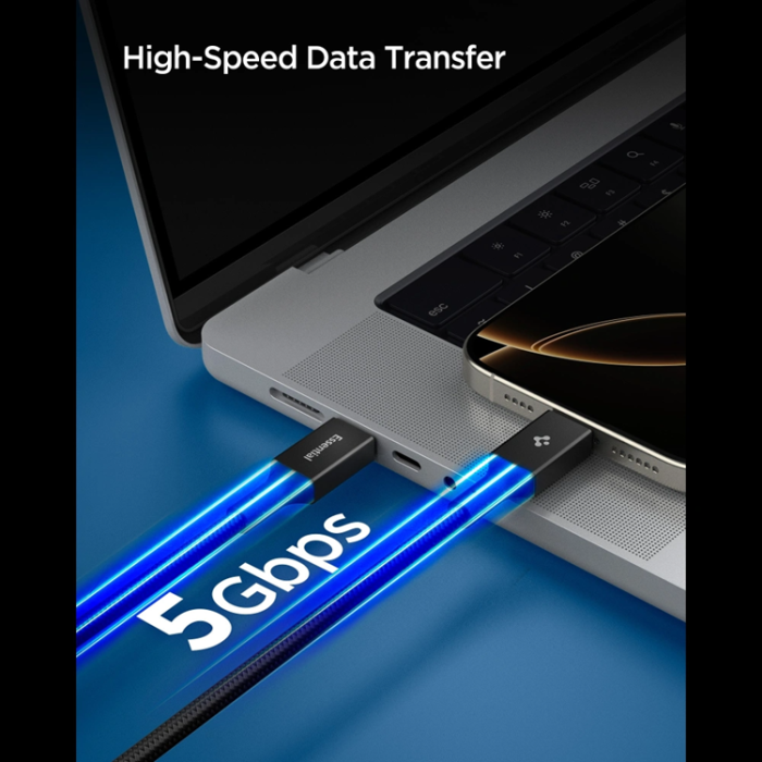 Spigen - Spigen USB-C till USB-C 100W Kabel 150cm EB10015CC