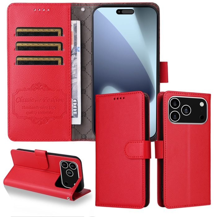 A-One Brand - iPhone 17 Pro Plånboksfodral RFID Blocking med Handledsrem