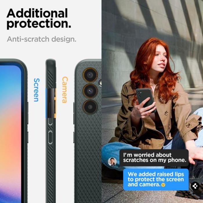 Spigen - Spigen Galaxy A34 5G Mobilskal Liquid Air - Abyss Grön