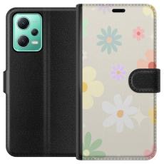 iSecrets - Pl&aring;nboksfodral till Xiaomi Redmi Note 12 med fejdande blommor