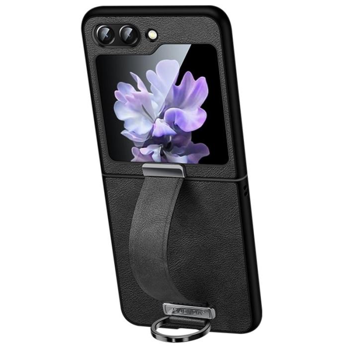 SULADA - SULADA Fashion Series Mobilskal till Galaxy Z Flip7 FE 5G Läder Svart
