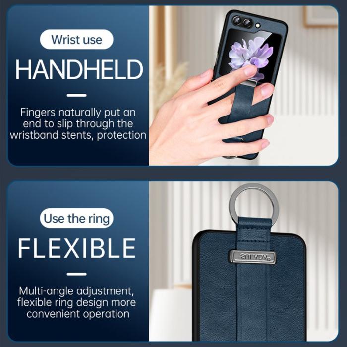 SULADA - SULADA Fashion Series Mobilskal till Galaxy Z Flip7 FE 5G Läder Svart