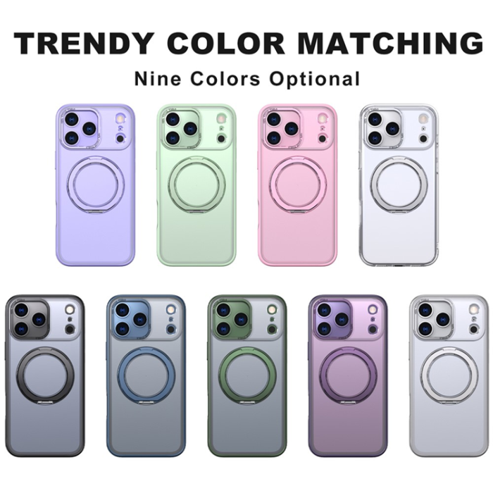 A-One Brand - iPhone 17 Pro Mobilskal Ring Kickstand TPU PC - Transparent