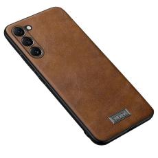 SULADA - SULADA Mobilskal till Galaxy S24 PU L&auml;der TPU PC Baksida - Brun