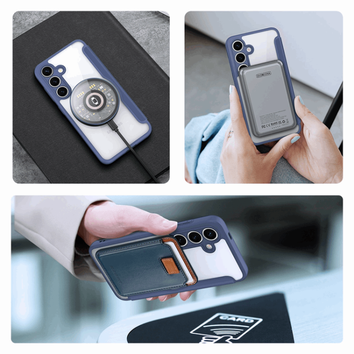Dux Ducis - Dux Ducis Galaxy S25 Plus Plånboksfodral MagSafe Skin X Pro - Blå