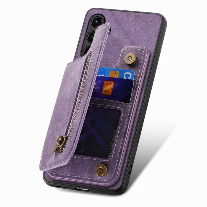 OEM - Mobilfodral för Samsung Galaxy S26 Konstläder med kortfack - Lila