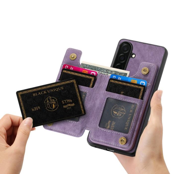 OEM - Mobilfodral för Samsung Galaxy S26 Konstläder med kortfack - Lila