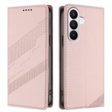 OEM - Pl&aring;nboksfodral f&ouml;r Samsung Galaxy S26 Konstl&auml;der St&auml;ll - Rosa