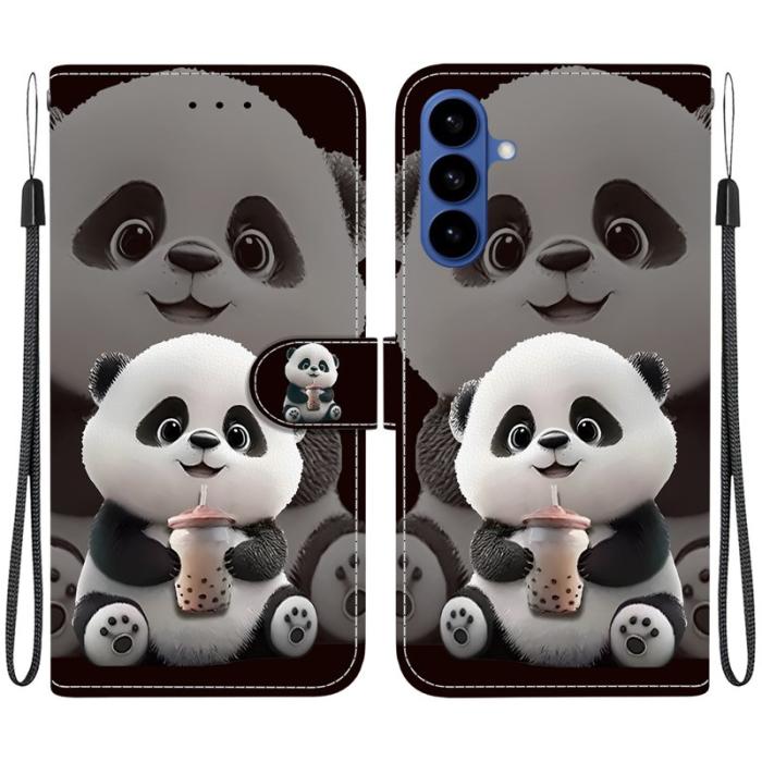 OEM - Plånboksfodral för Samsung Galaxy S26 Konstläder Ställ - Mjölk Te Panda