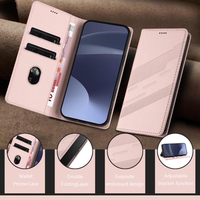 OEM - Plånboksfodral för Samsung Galaxy S26 Konstläder Ställ - Rosa