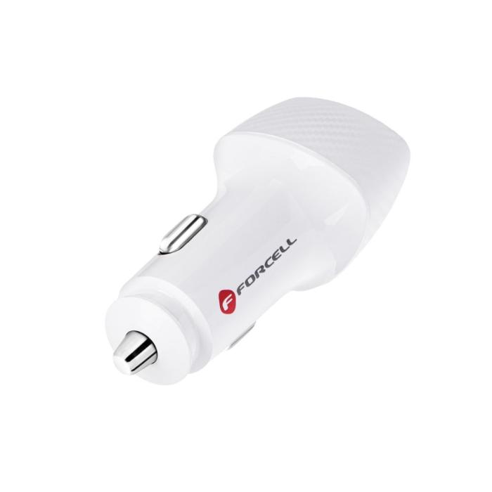 Forcell - FORCELL billaddare USB-C 3.0 PD20W USB QC3.0 18W 5A vit