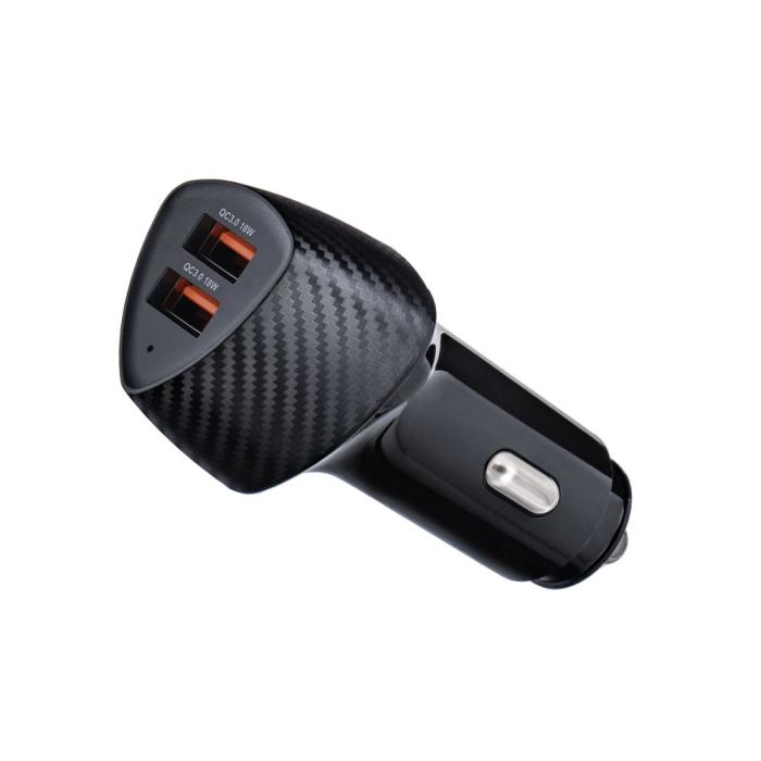 Forcell - FORCELL billaddare USB QC 3.0 18W + USB QC 3.0 18W svart