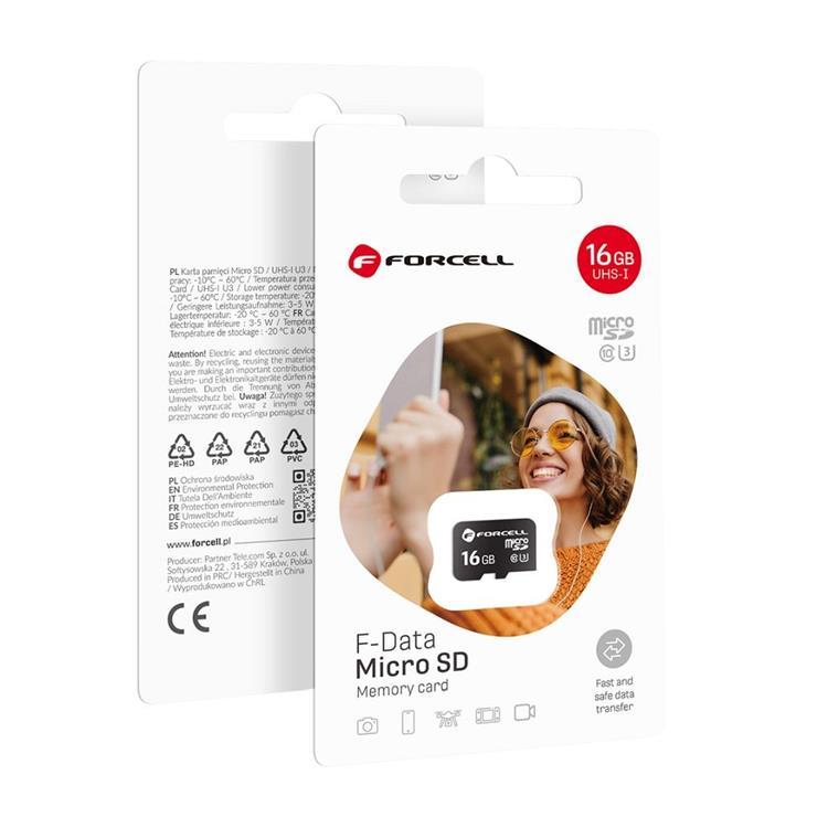 Forcell F-DATA 16GB Minneskort microSD UHS-I U3 class 10 | 288 | AlltMobil