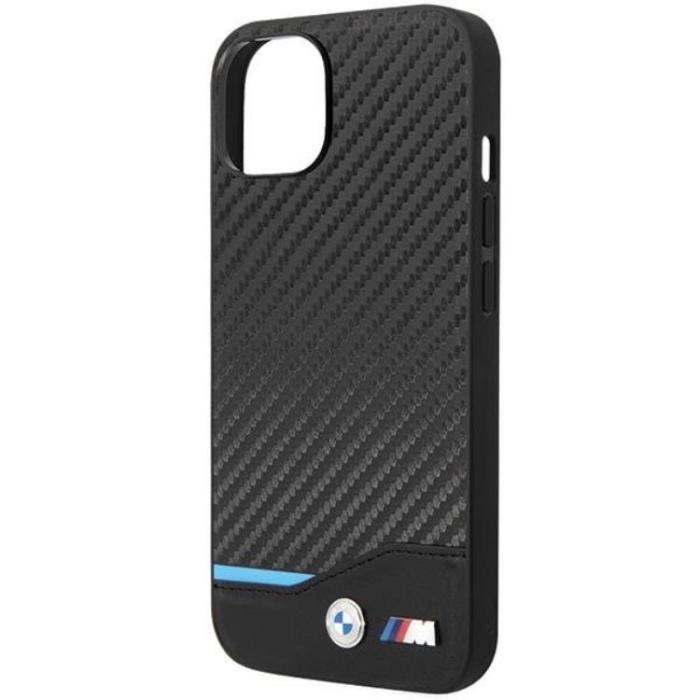 BMW - BMW iPhone 13 Mobilskal Läder Carbon - Svart
