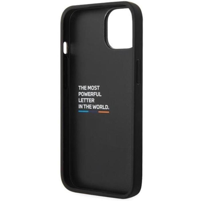 BMW - BMW iPhone 13 Mobilskal Läder Carbon - Svart