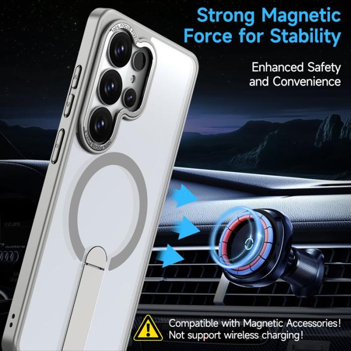 OEM - Mobilskal för Samsung Galaxy S26 Ultra Magnetiskt Kickstand TPU - Titangrå