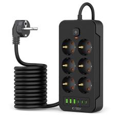 Tech-Protect - Tech-Protect Grenuttag 3x USB/3x USB-C/6 Sockets 200 cm - Svart