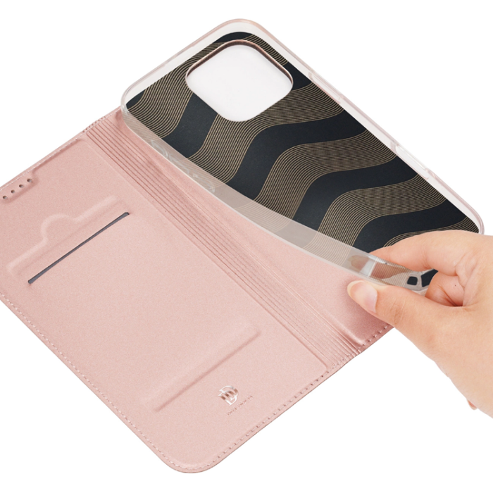 Dux Duci - DUX DUCIS Skin Pro iPhone 16 Pro Plånboksfodral PU Läder - Rosa