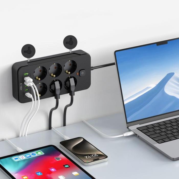 Tech-Protect - Tech-Protect Grenuttag 3x USB/3x USB-C/6 Sockets 200 cm - Svart