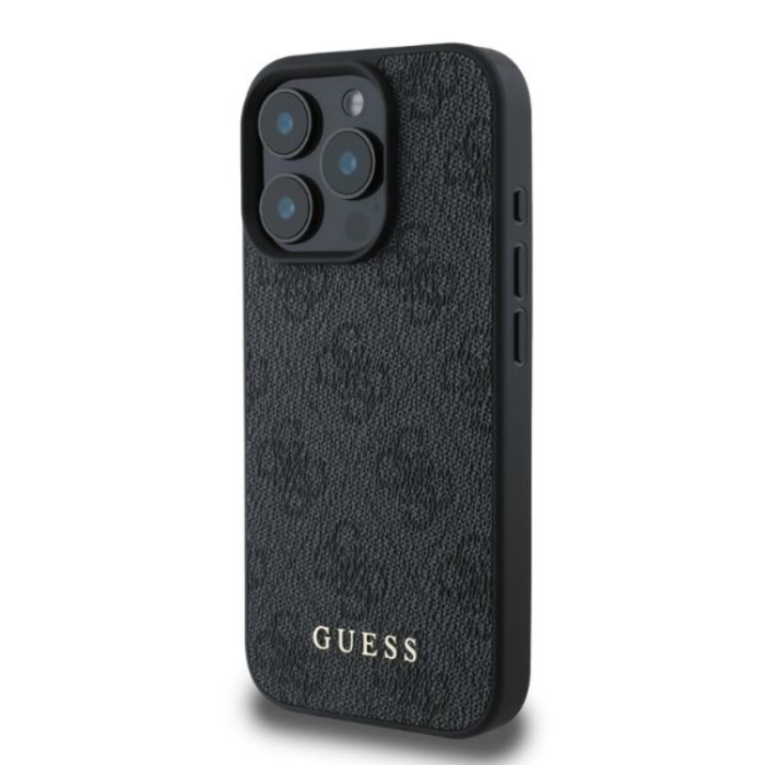 Guess - Guess Mobilskal till iPhone 16 Pro Max 4G Metal Gold Logo - Svart