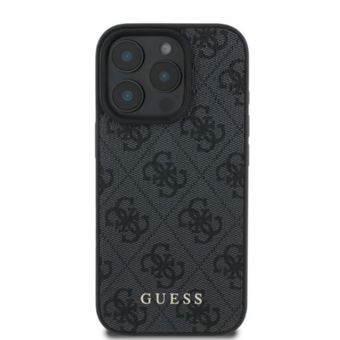Guess - Guess Mobilskal till iPhone 16 Pro Max 4G Metal Gold Logo - Svart