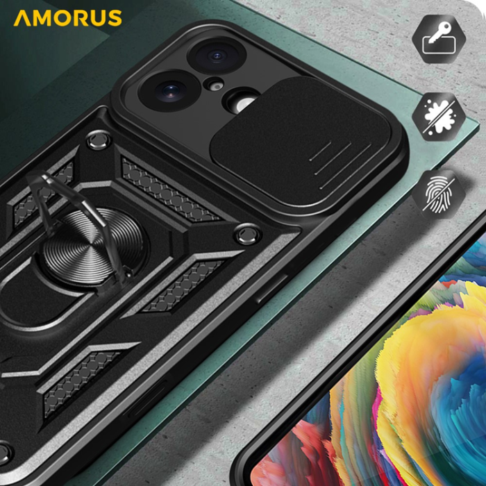 Amorus - AMORUS iPhone 17 Mobilskal Med Kameralinsreglage - Silver