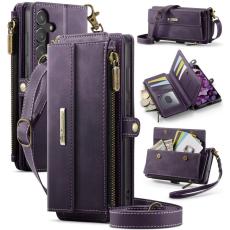 Caseme - CASEME Konstl&auml;der Pl&aring;nboksfodral f&ouml;r Samsung Galaxy S23 FE - Lila