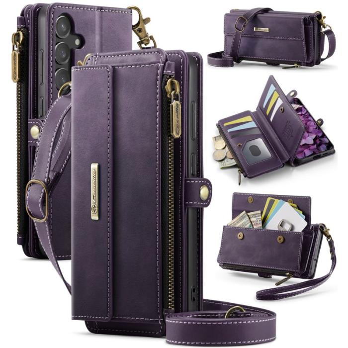Caseme - CASEME Konstläder Plånboksfodral för Samsung Galaxy S23 FE - Lila