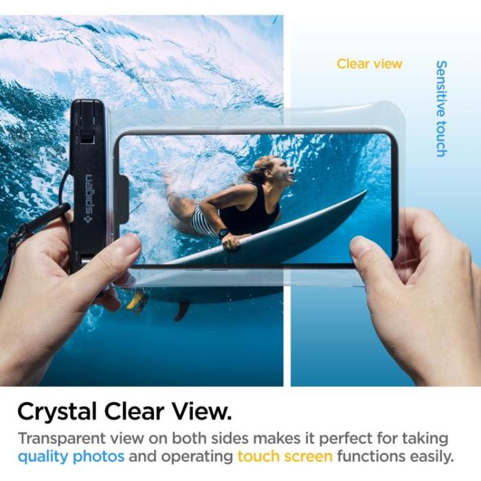 Spigen - Spigen Universala Vattentät Mobilväskor A601 - Crystal Clear