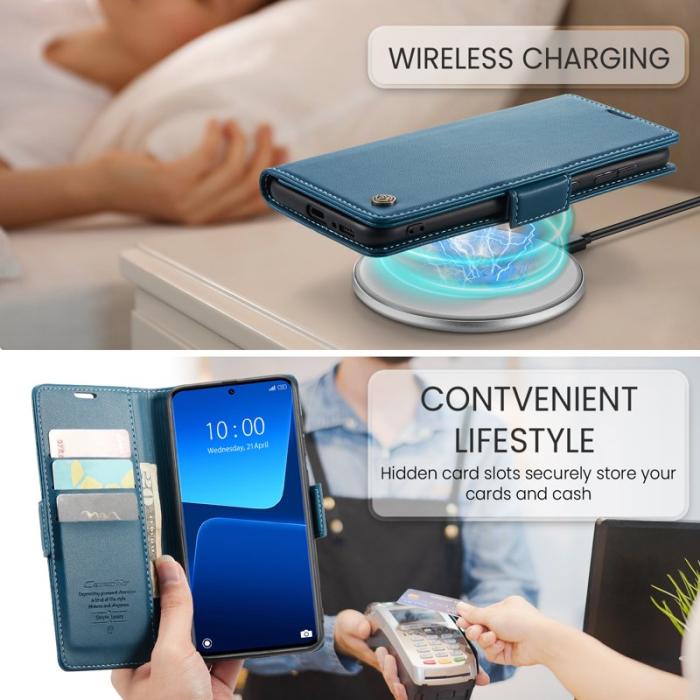 Caseme - CASEME Xiaomi 13 Pro 5G Plånboksfodral Konstläder RFID-Skydd Blå